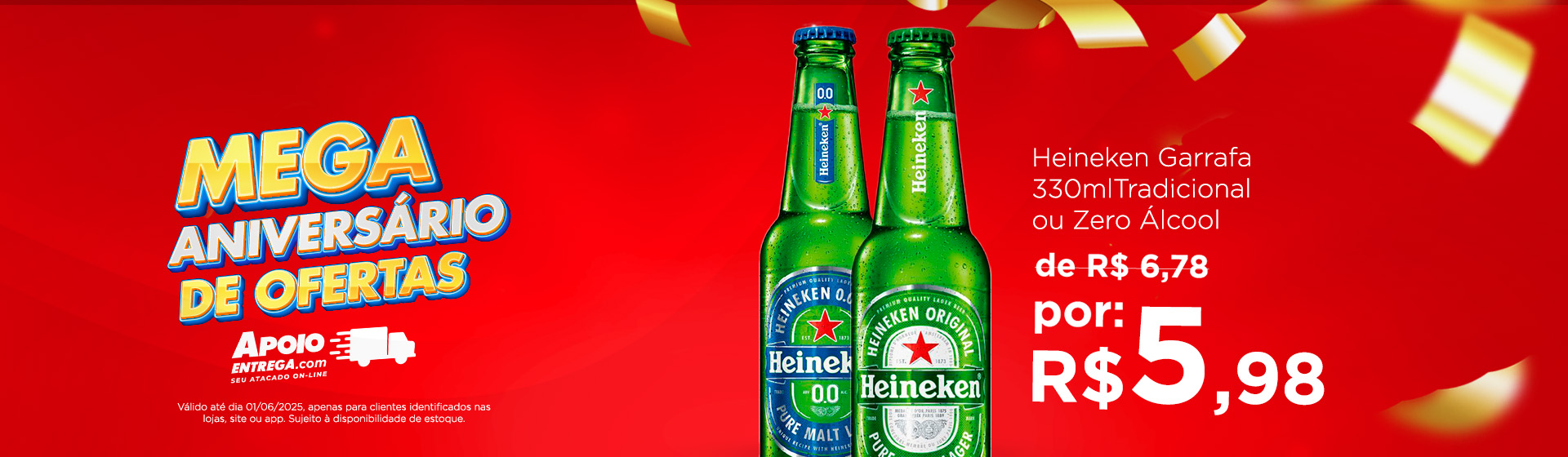 Heineken 330ml até 31/05